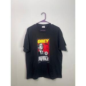Vintage Y2K Obey George Bush Resistance is Futile Black Sz. L